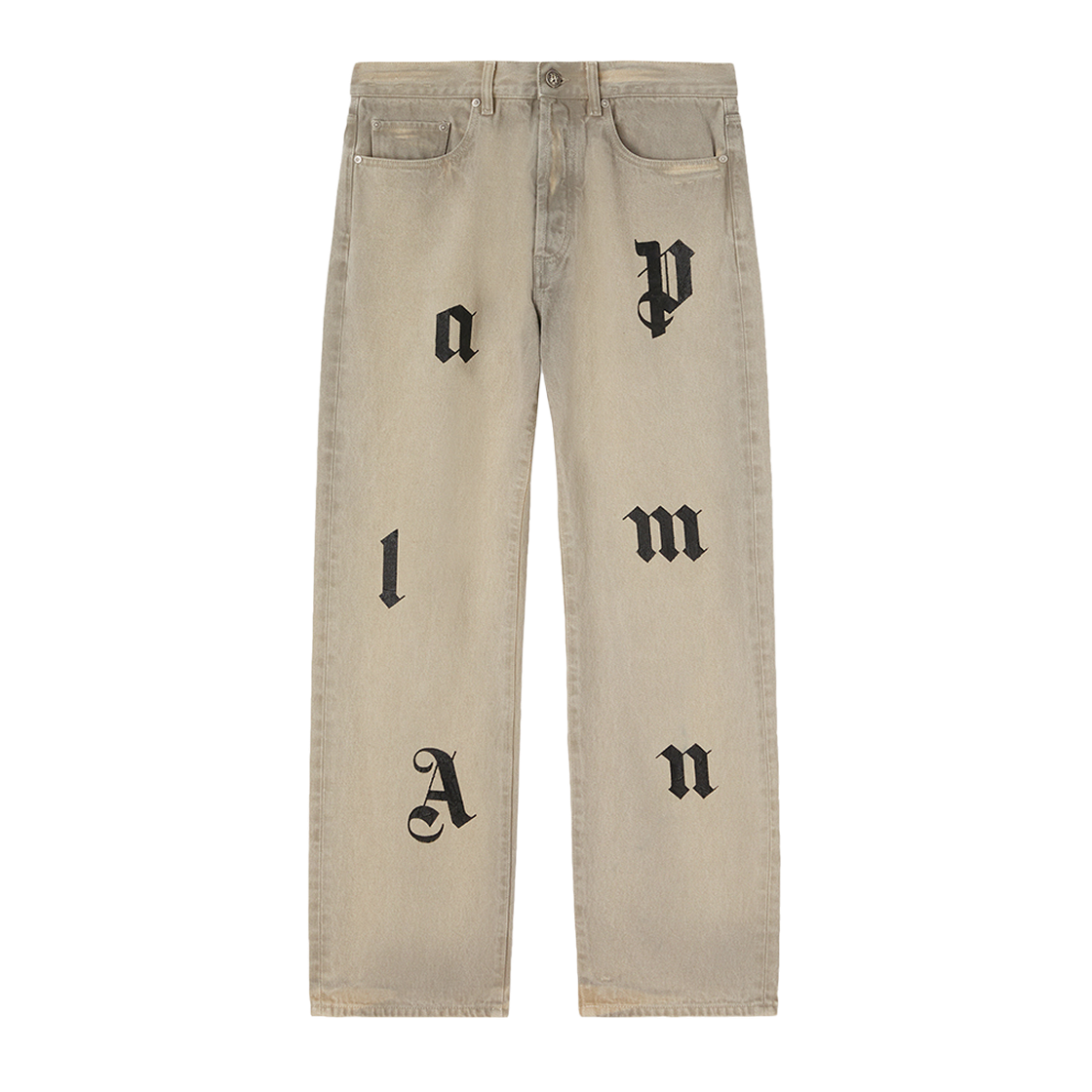 P6DMMA692 Palm Angels Bull Logo Patch 5 Pockets Light Grey