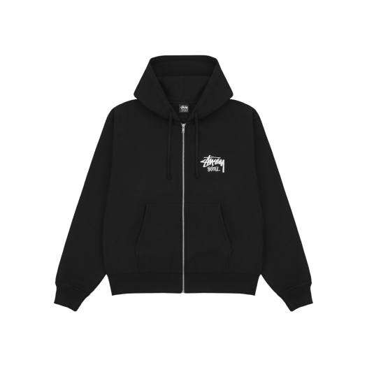 스투시 라스타 라이언 피그먼트 다이드 집 후드 블랙 | Stussy