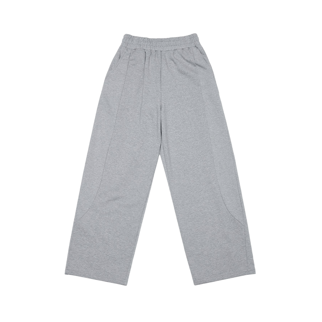 ARPT4102-Gray Arrayed Comfy Curved Section Tuck Sweat Pants Gray