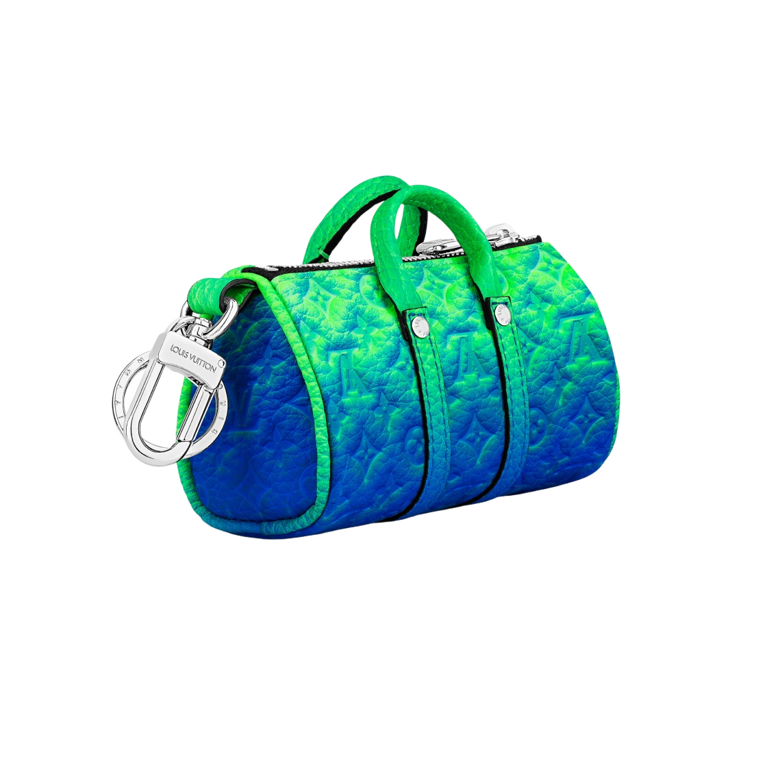 MP3284 Louis Vuitton Taurillon Illusion Mini Keepall Earphones Pouch Blue Green - #2