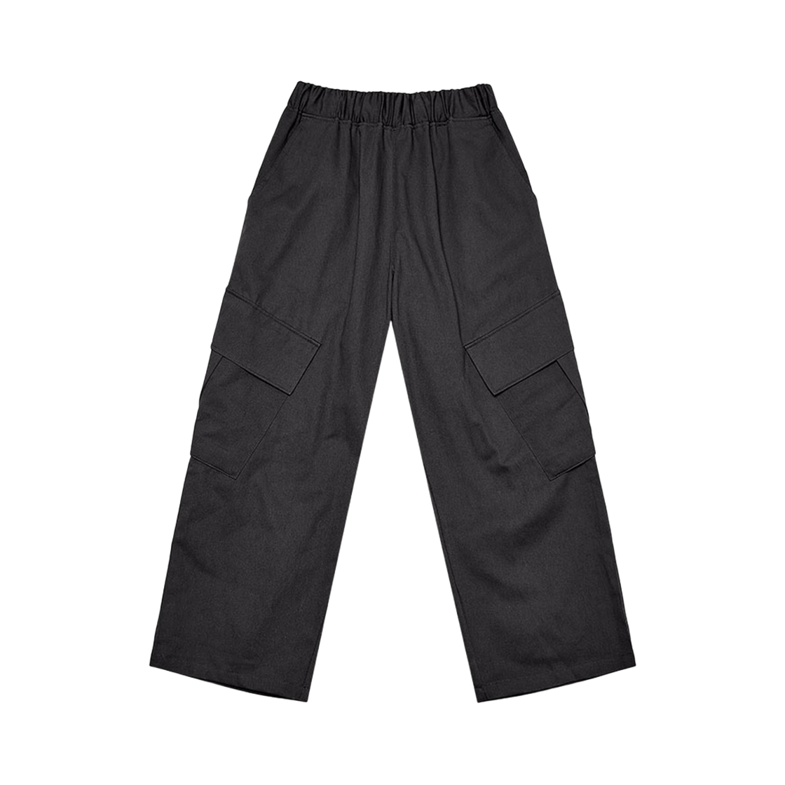 ARPT4101-Black Arrayed Oblique Oversized Cargo Banding Chino Pants Black