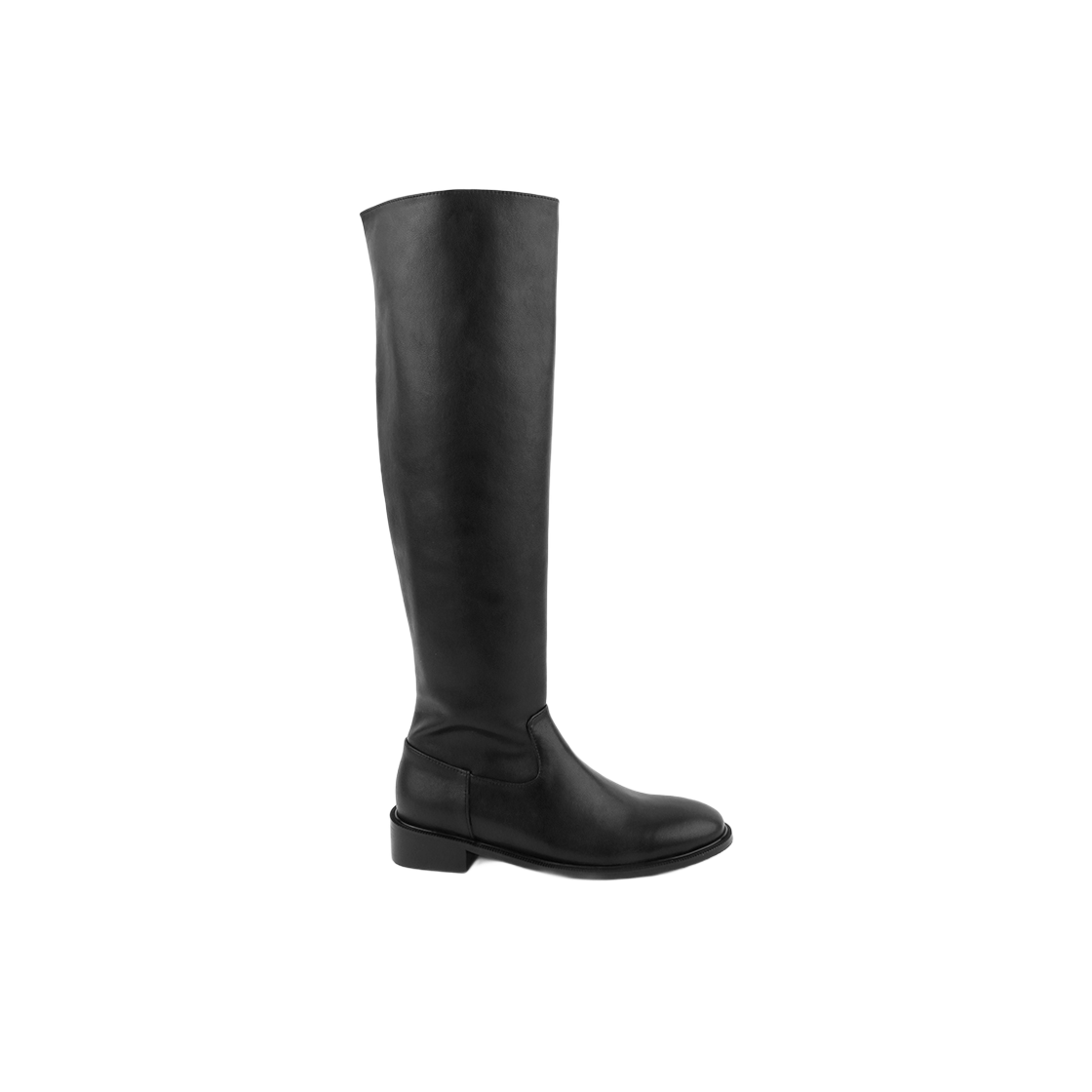 무드나잇 샘 베이직 가죽 라이딩부츠 블랙