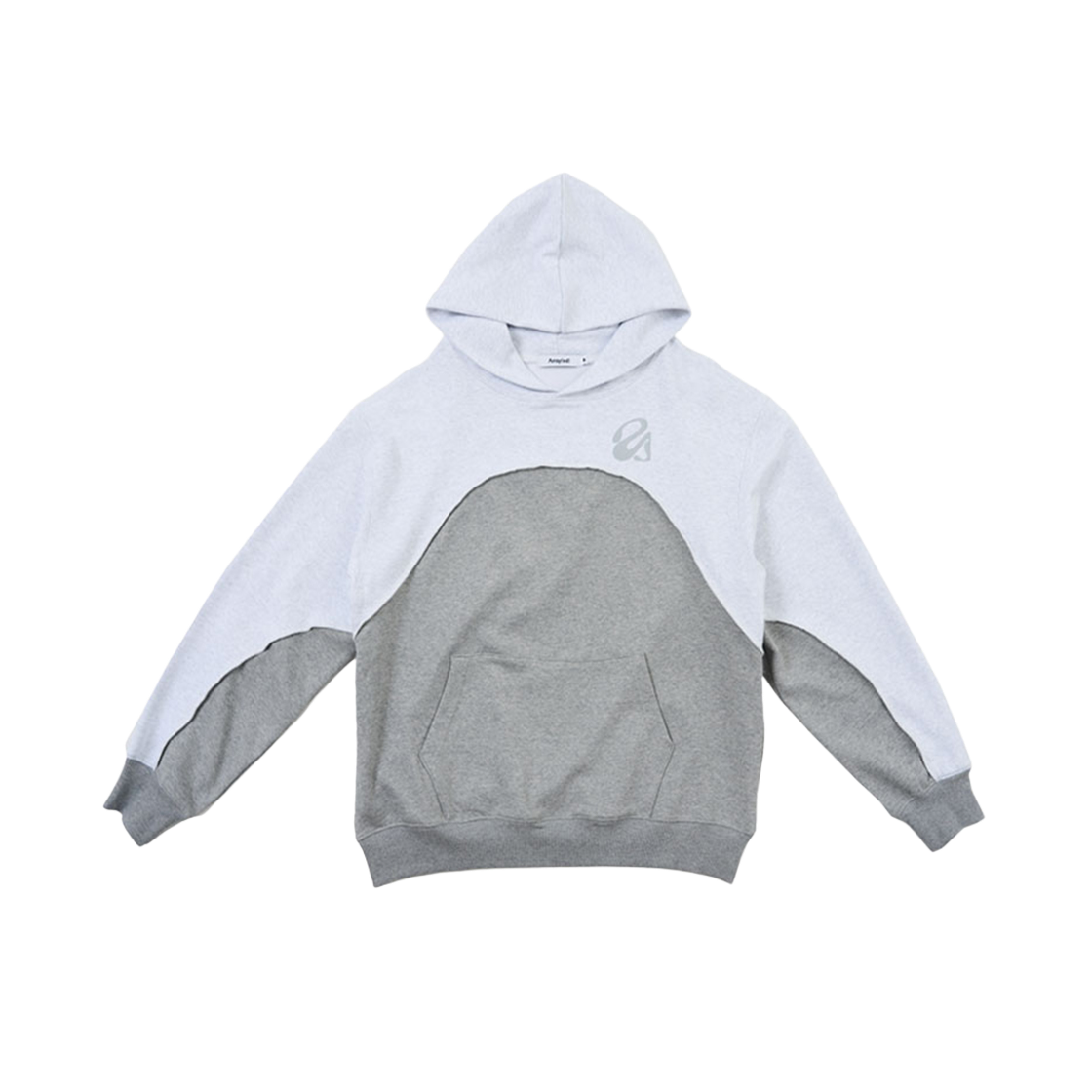어레이드 컴피 커브드 투톤 후디 그레이(Arrayed Comfy Curved Two Tone Hoodie Gray)