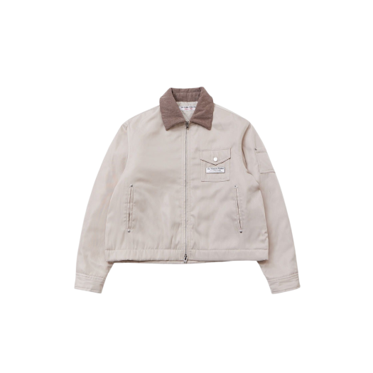 11241 The Museum Visitor Corduroy Collar Metal Logo Jacket Ivory