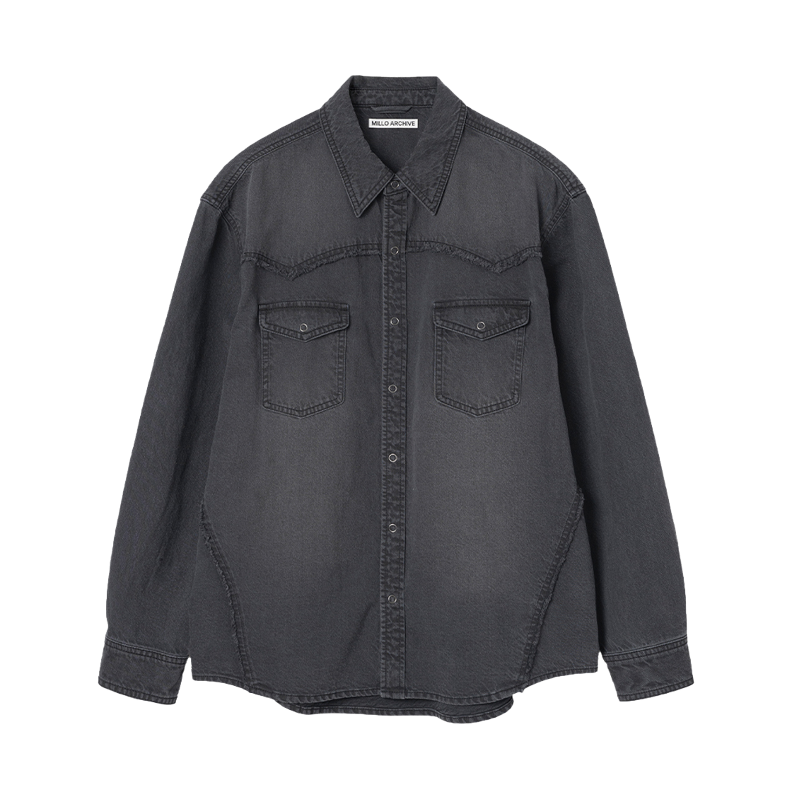 밀로아카이브 뉴 노멀 웨스턴 데님 셔츠 워시드 블랙(Millo Archive New Normal Western Denim Shirts Washed Black)