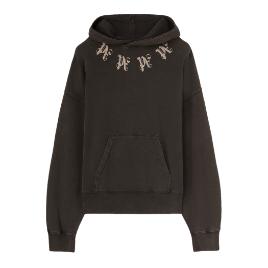 P6MMMA598 Palm Angels Statement Monogram Hoody Dark Grey