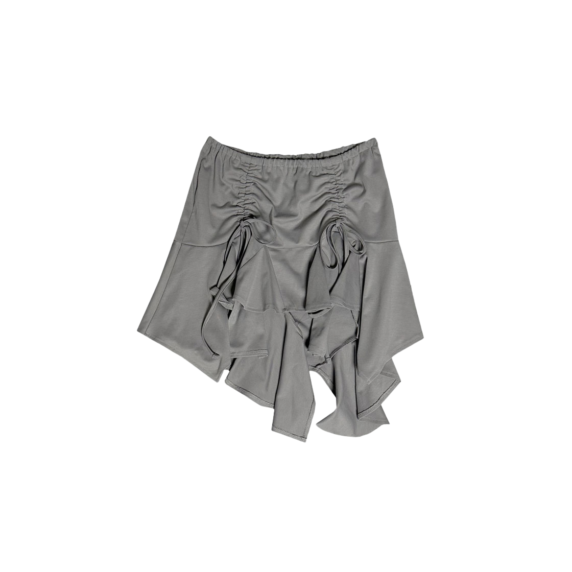 뉴얼린 스트링 셔링 언발 훌 스커트+쇼츠 세트 그레이(Newalrin String Shirring Unbalanced Hul Skirt + Short Set Gray)