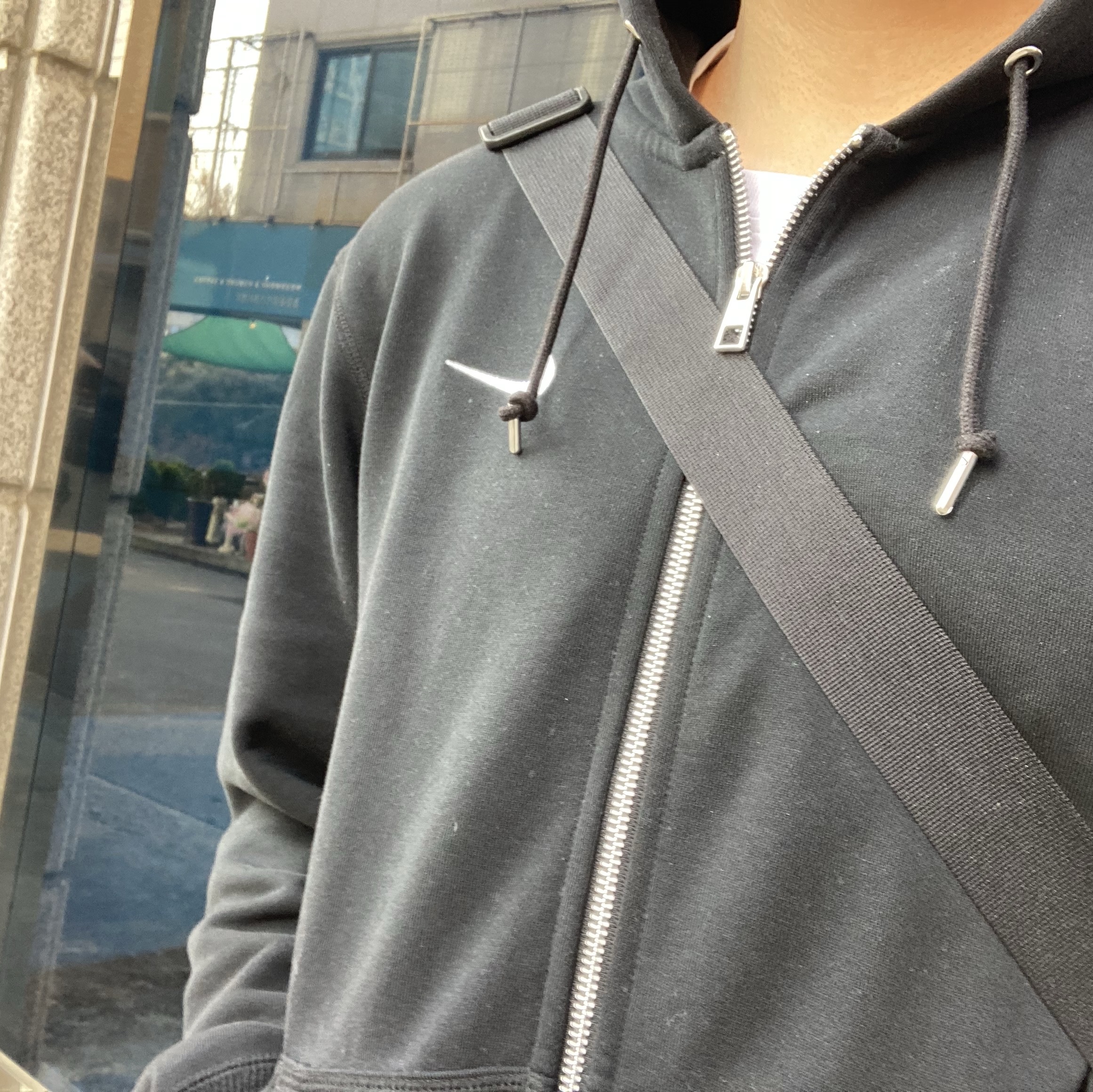 Nike NSW Classic Full Zip Hoodie Black - Asia 착용 스타일