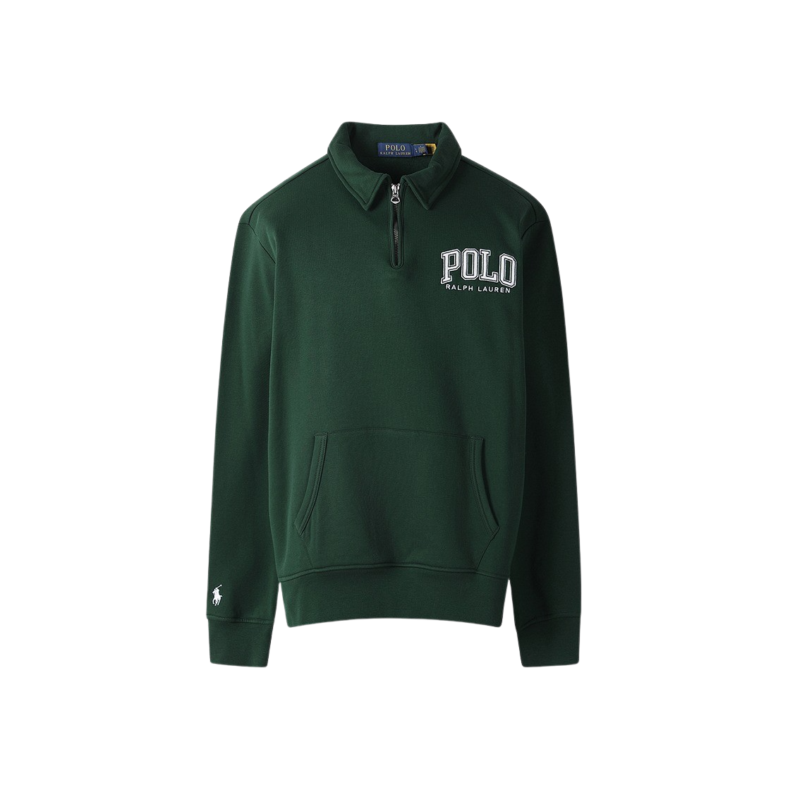 [30%적립] 폴로 랄프 로렌 로고 플리스 칼라 스웨트셔츠 모스 아게이트 - 24FW([30%적립] Polo Ralph Lauren Logo Fleece Collared Sweatshirt Moss Agate - 24FW)