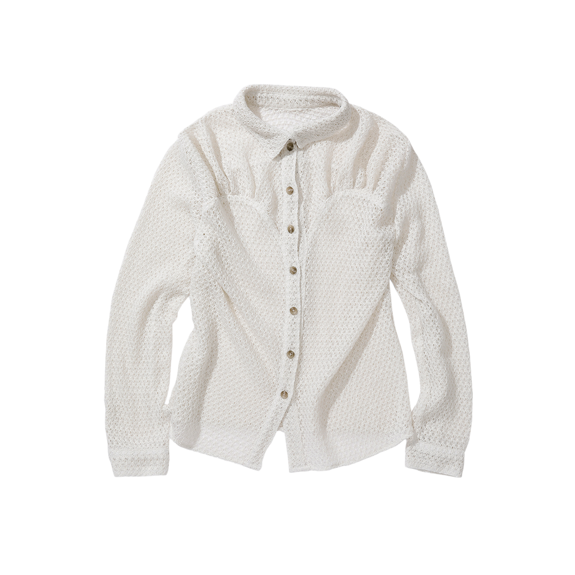 WGSH2504005-1 Odlyworkshop Knit Ruched Shirt Breeze