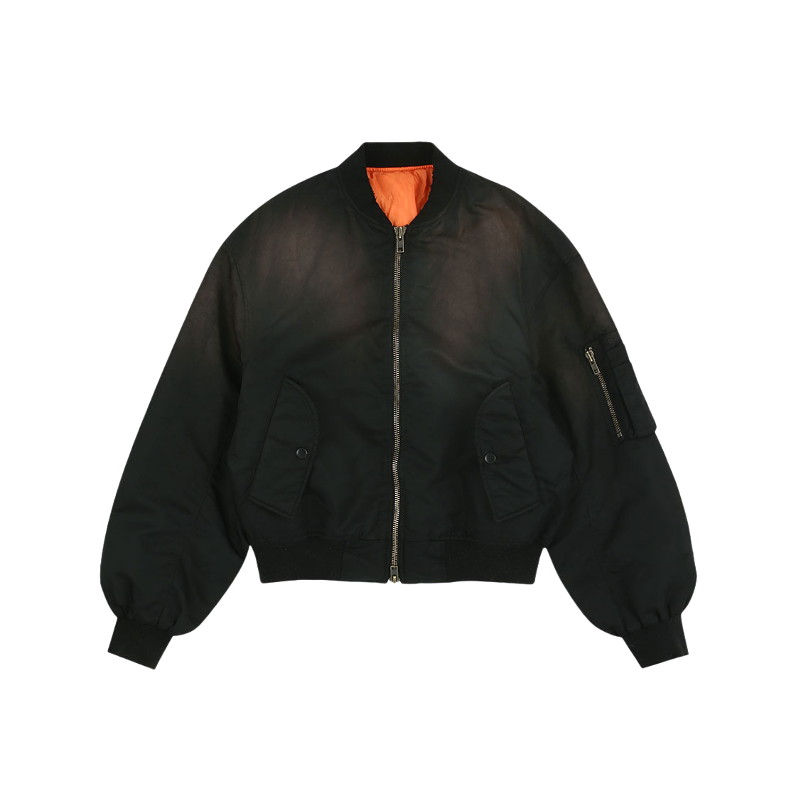 GR25SSMO01BK GRAILZ Dirty Washed Bomber Jacket Black