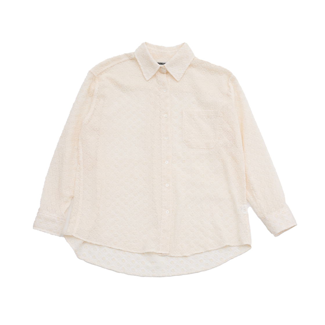 영오 플라워 레이스 셔츠 아이보리