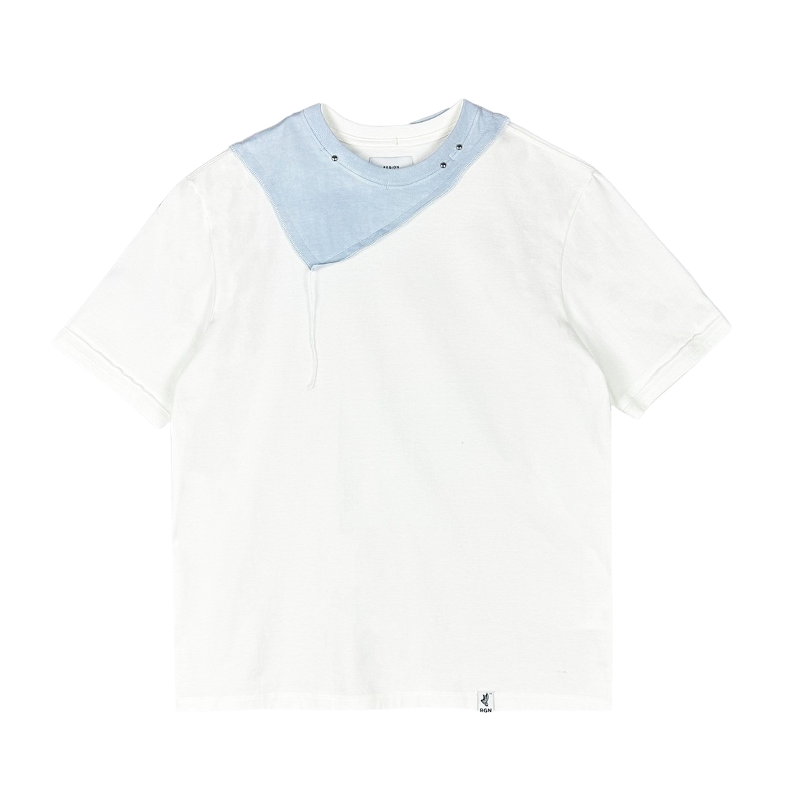 24-T005-WH Resurrection13 Stud Neck Remake T-Shirt White - 대표 이미지 #1