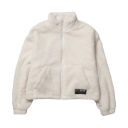 HDEX Womens Fur Fleece Zip-Up Ivory