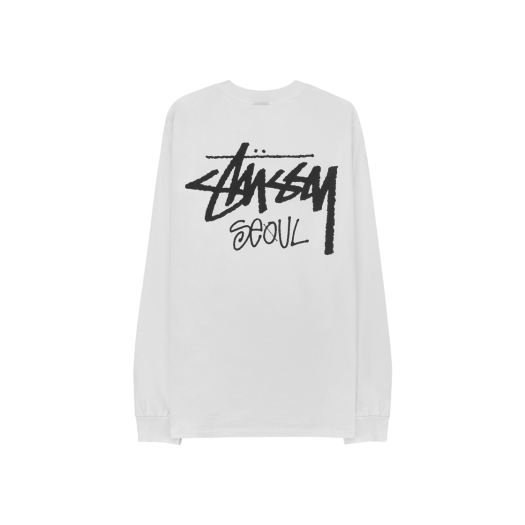 Stussy Stock Seoul LS T-Shirt White