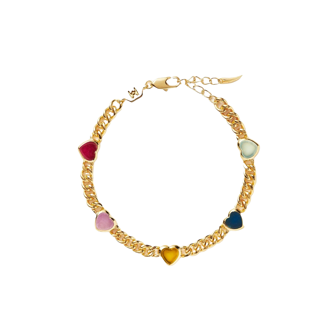 미쏘마 젤리 하트 젬스톤 참 브레이슬릿 멀티 쿼츠 - 24FW(Missoma Jelly Heart Gemstone Charm Bracelet Multi Quartz - 24FW)