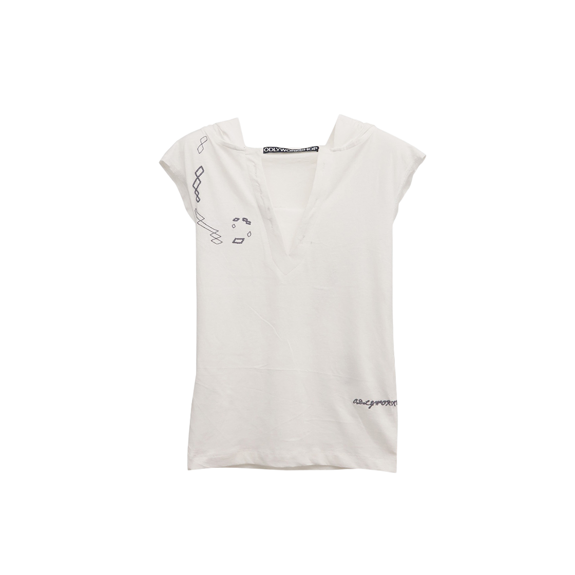 WGTS2501020-3 Odlyworkshop Slim Fit Sleevless Hoodie Breeze