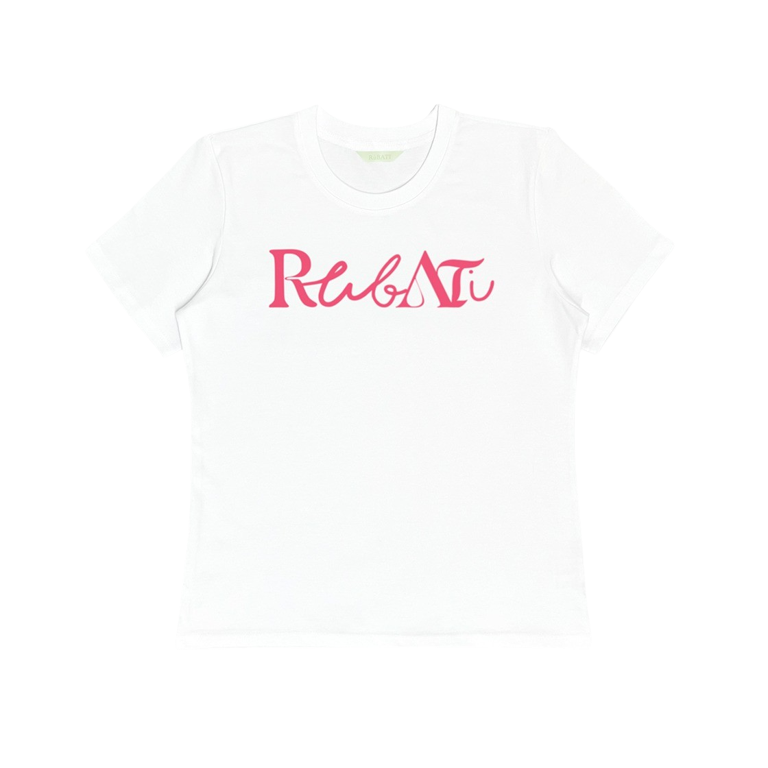 2024RETEE02 Rubati Lettering Logo Tshirt White Pink