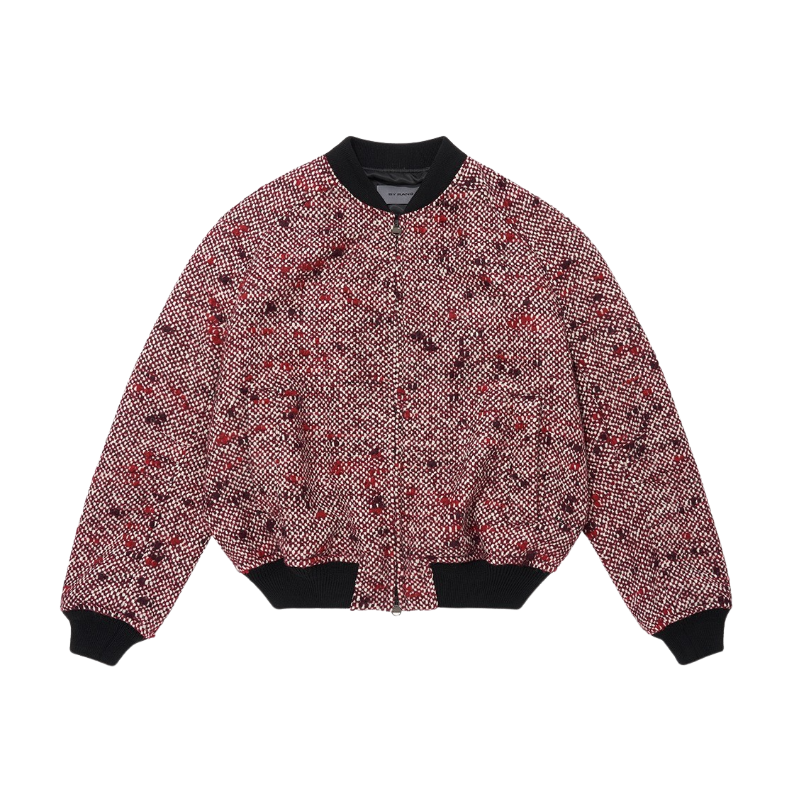 바이랑 울 블랜드 집업 봄버 자켓 레드(BY RANG Wool-Blend Zipped Bomber Jacket Red)