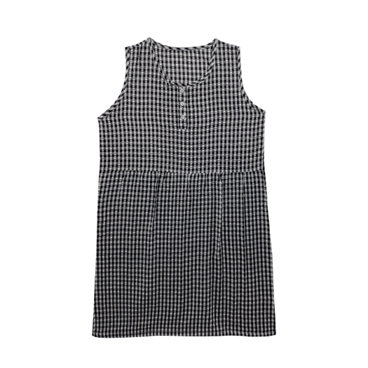 A-CO-SL-BK-W (W) Aone Cool Embro Sleeveless Nightdress Black