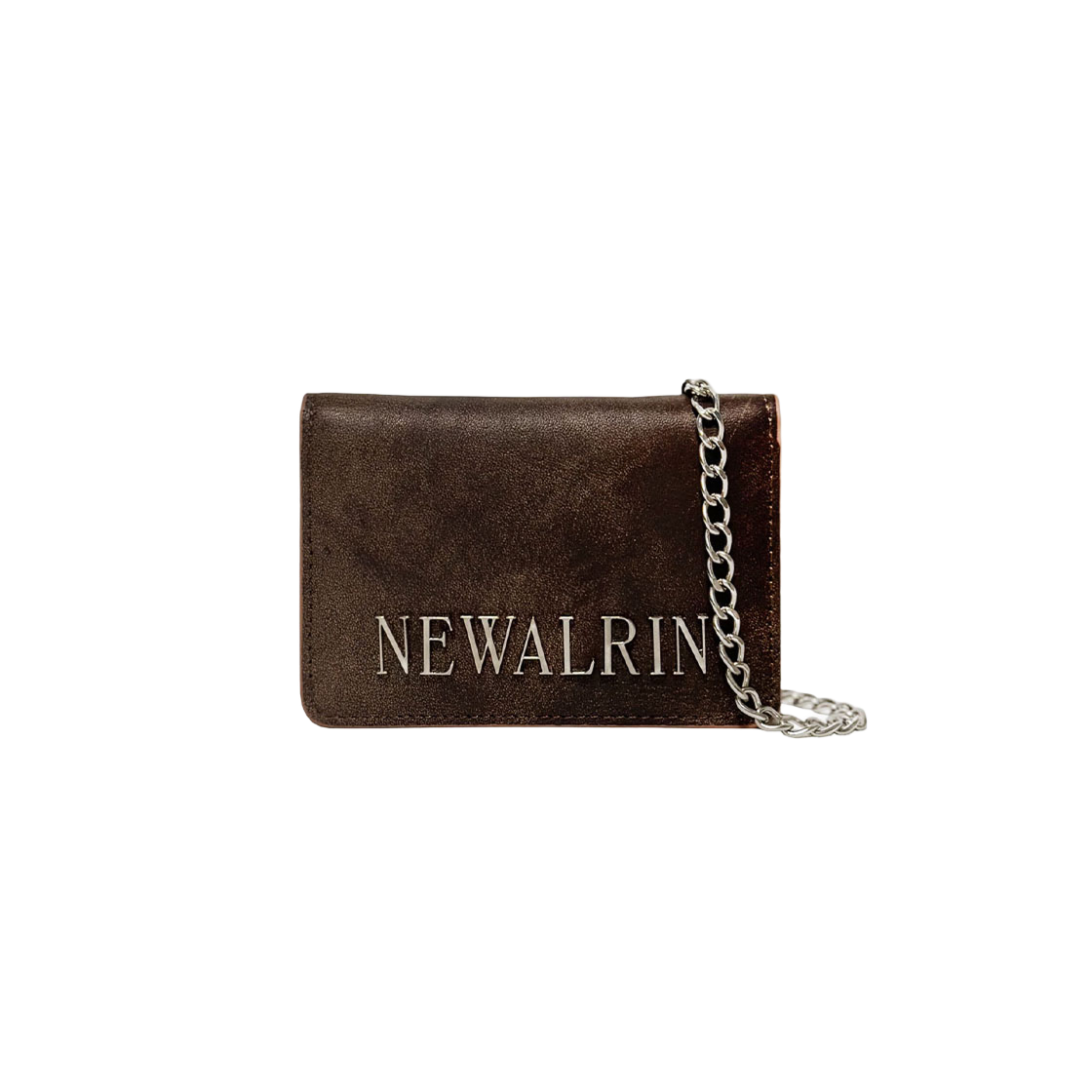 뉴얼린 리얼가죽 지갑 체인백 워싱 카멜 브라운(Newalrin Leather Wallet chain Bag Washing Camel Brown)