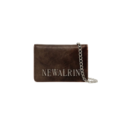 Newalrin Leather Wallet chain Bag Washing Camel Brown
