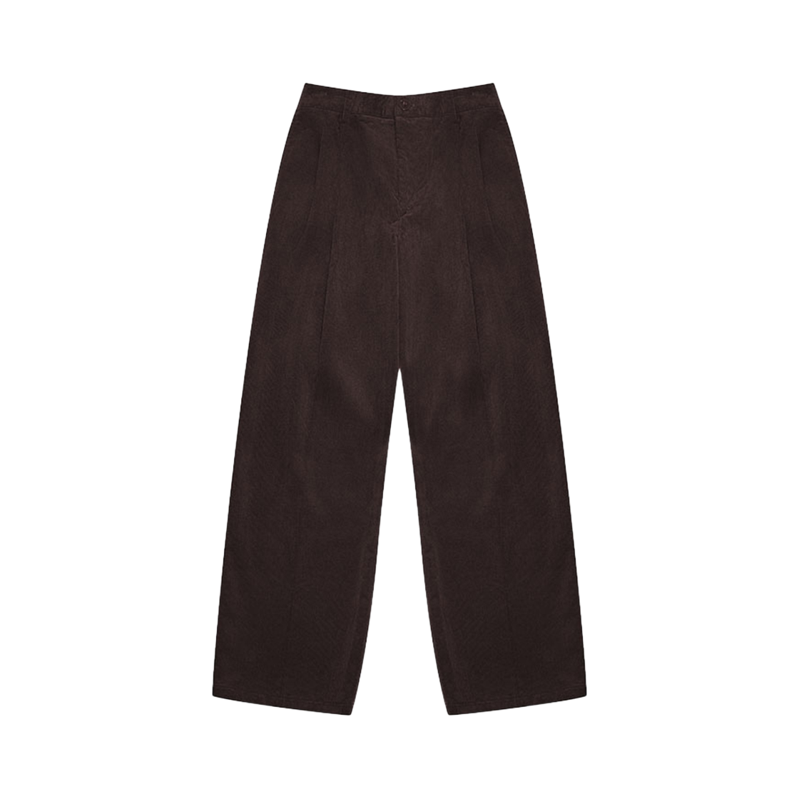 ARPT4301-Brown_NEW Arrayed Straight Wide Two Tuck Banding Corduroy Pants Brown
