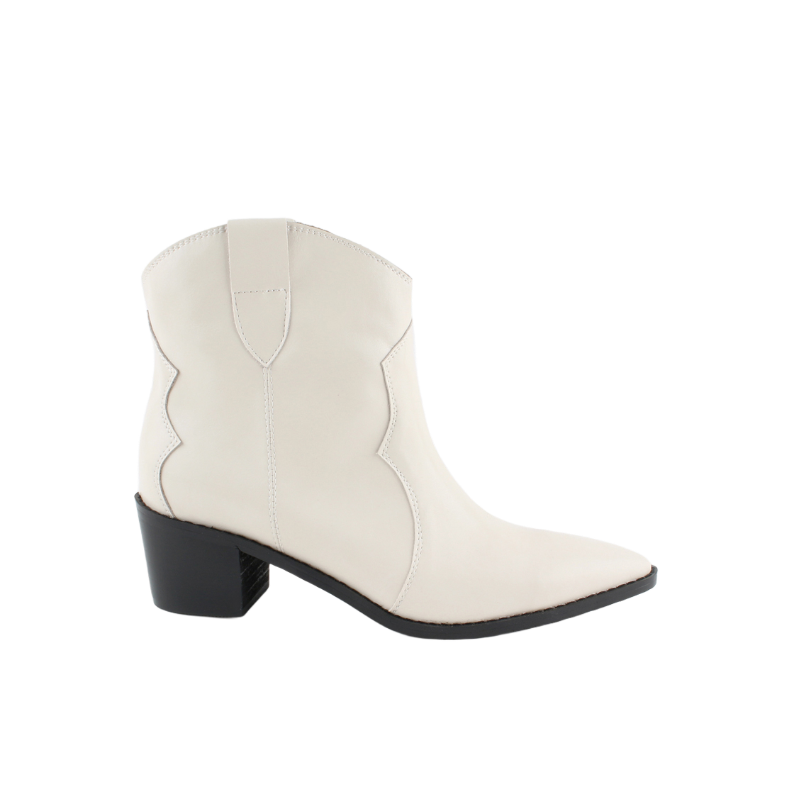 무드나잇 달린 웨스턴 앵클부츠 크림