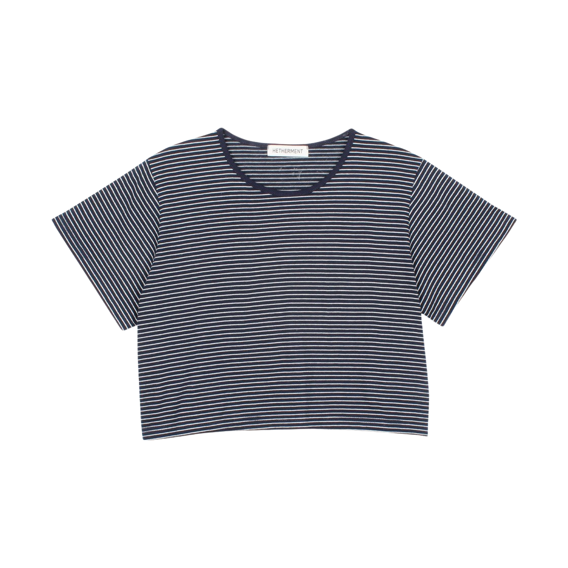 HTTPRS24ANV00 Hetherment Routine Stripe Crop T-shirts Navy