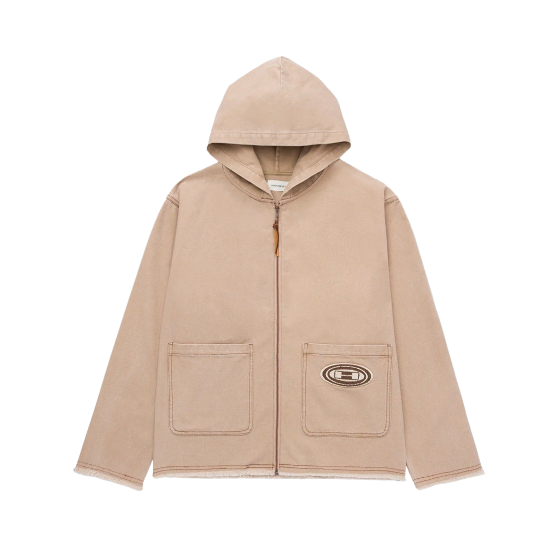 KM4DTSHHG07BG Honor The Gift Washed Canvas Zip Hoodie Tan - 24FW