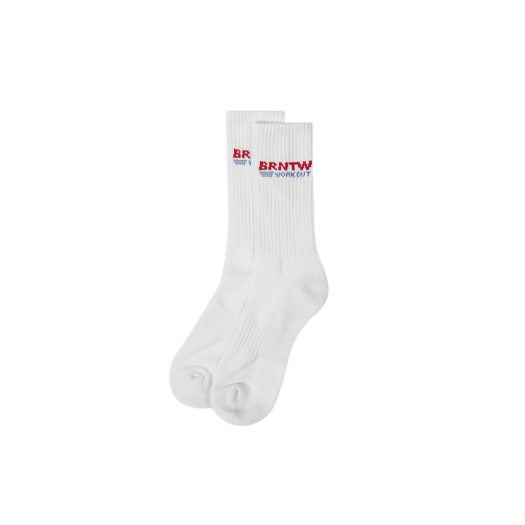 BE5USO416WH BORN TO WIN Workout Logo Socks White