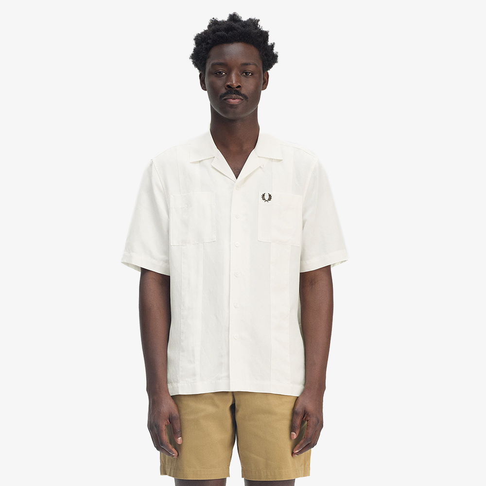프레드페리 린넨 블렌드 리비어 칼라 셔츠 스노우 화이트(Fred Perry Linen Blend Revere Collar Shirt Snow White) - 2