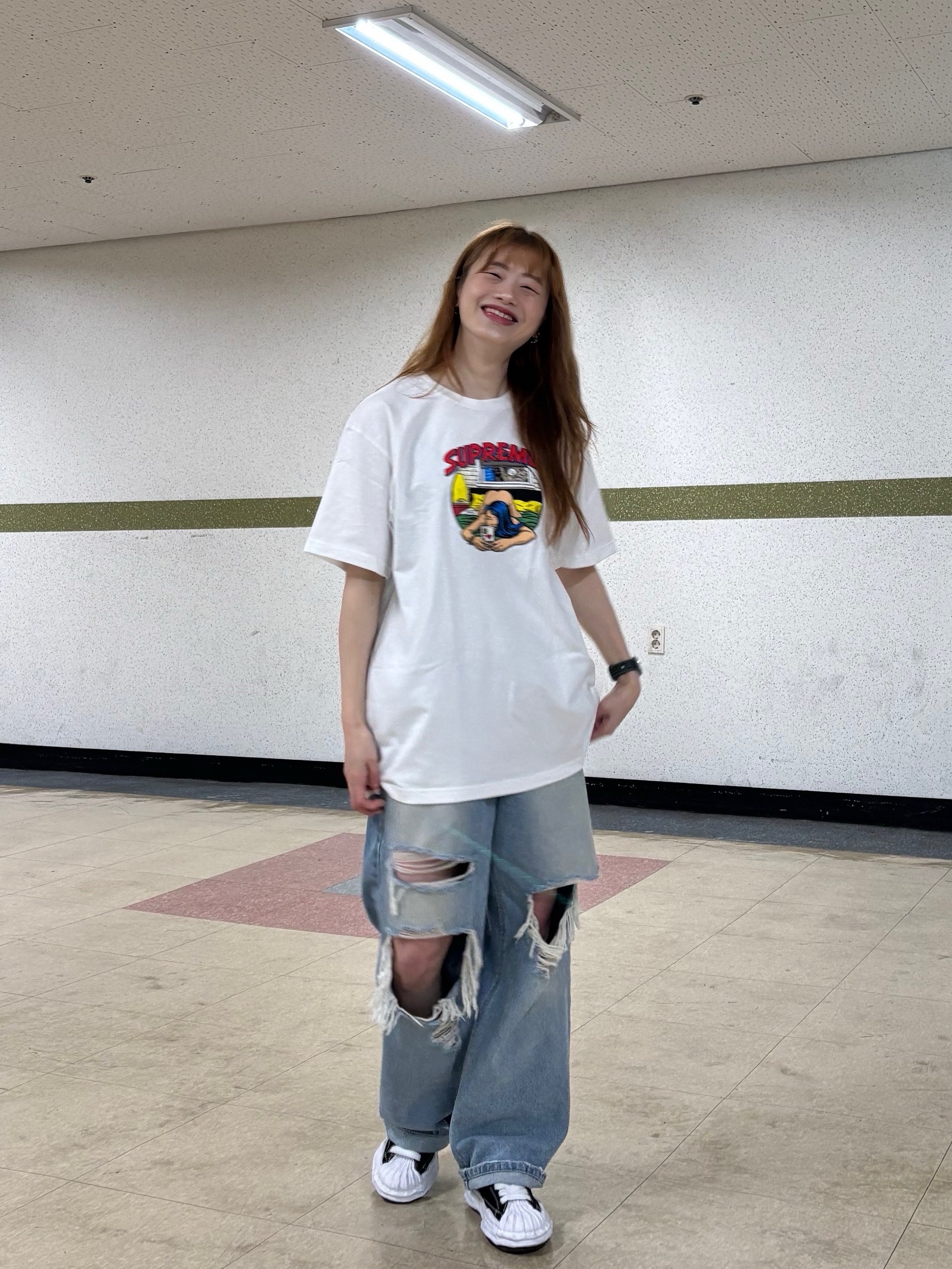Supreme Bedroom T-Shirt White - 25SS, Maison Mihara Yasuhiro Blakey OG Sole Canvas Low-top Sneakers Black White 착용 스타일 - 3