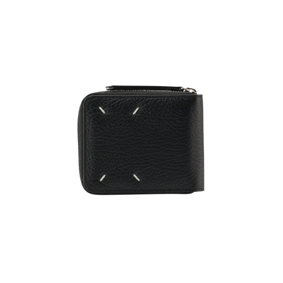 S56UI0111P4455T8013 Maison Margiela Zip Around Pebble Leather Wallet Black - 대표 이미지 #1
