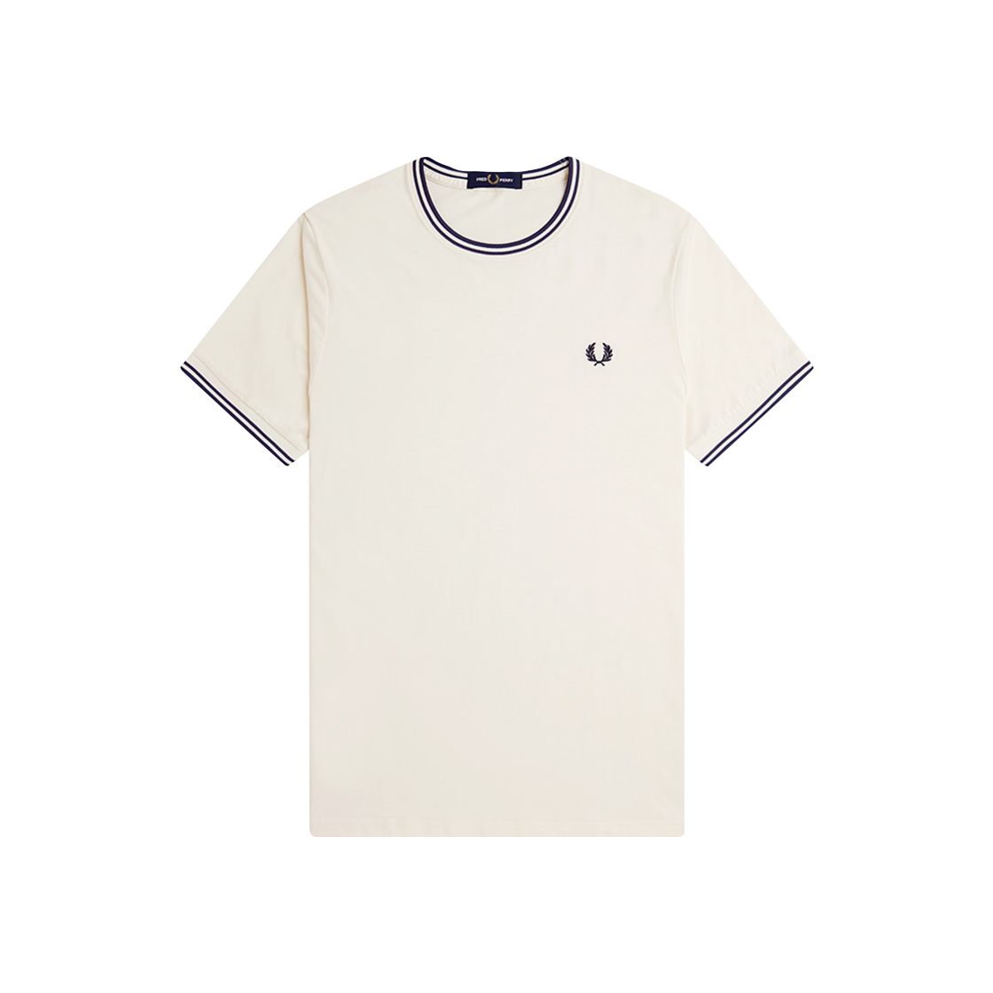 AFPM2511588-Y24 Fred Perry Twin Tipped T-Shirt Ecru/Tennis Blue