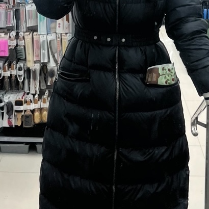 (W) Moncler Boedic Long Down Jacket Black - 24FW 착용 스타일