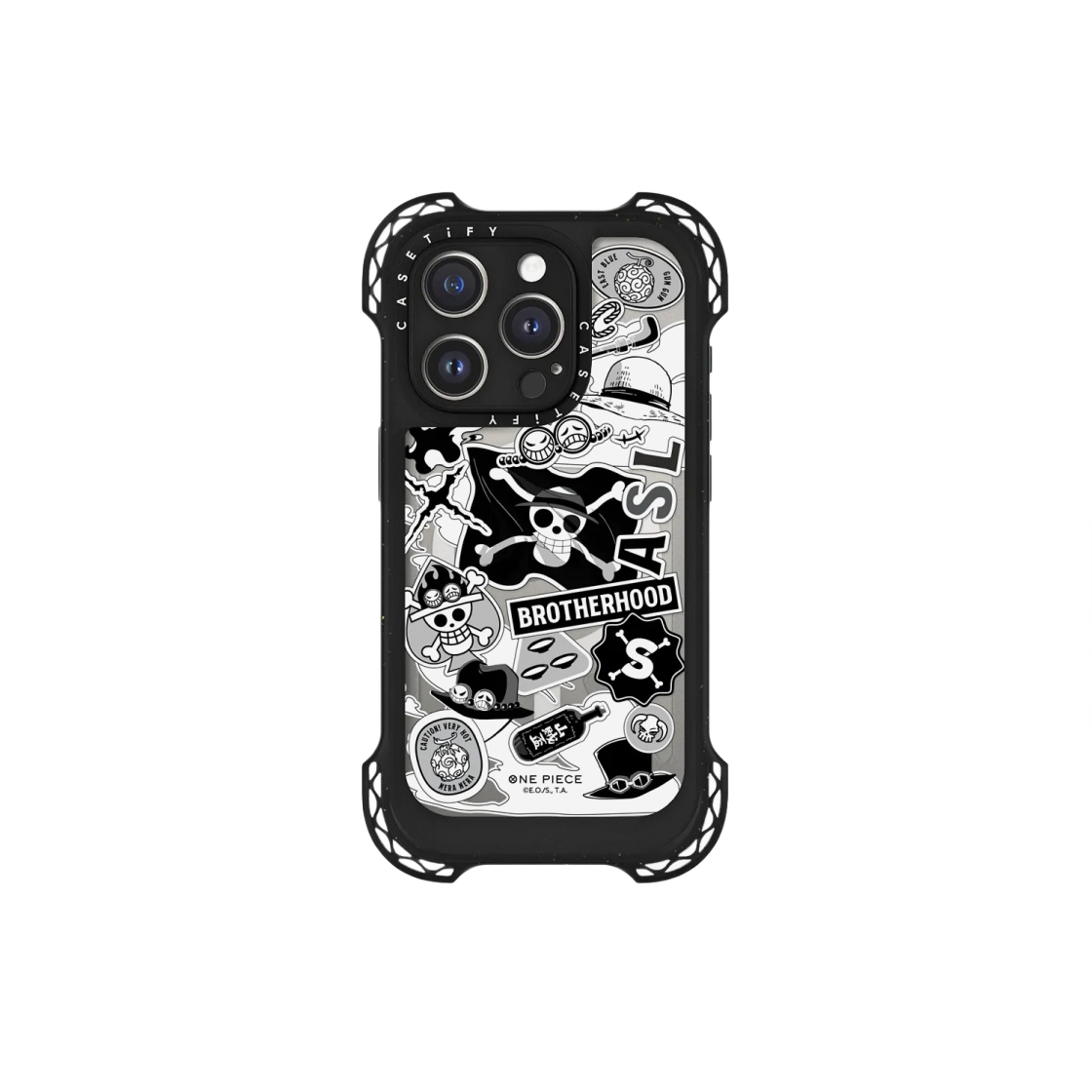 케이스티파이 x 원피스 아이폰 맥세이프 브라더후드 모노톤 스티커 케이스 클리어(Casetify x One Piece iPhone Magsafe Brotherhood Monotone Sticker Case Clear) - 1