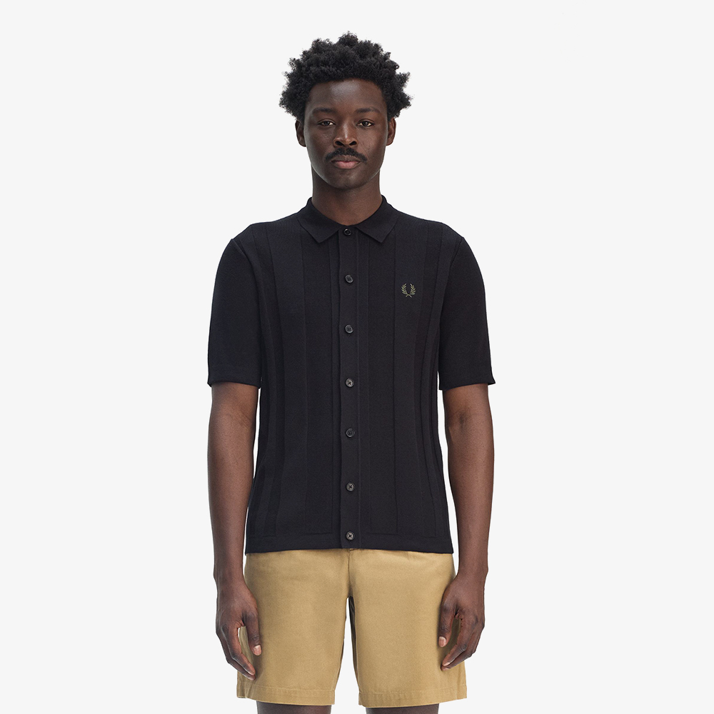 프레드페리 버튼스루 숏 슬리브 셔츠 블랙(Fred Perry Button Through Shirt Black) - 2