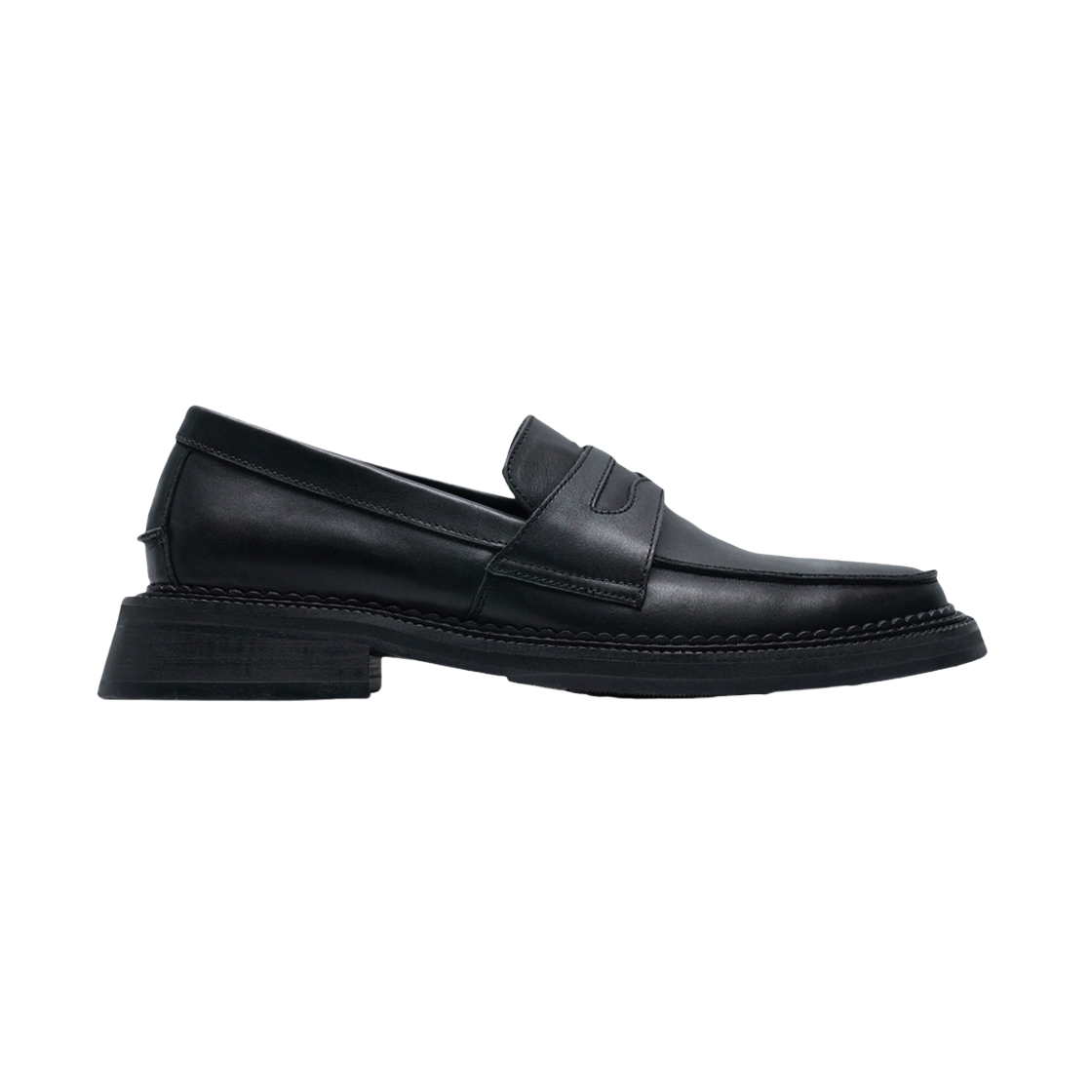 STU23S0000DUB STU Leather Peny Loafers Black