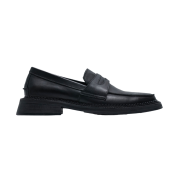 STU Leather Peny Loafers Black