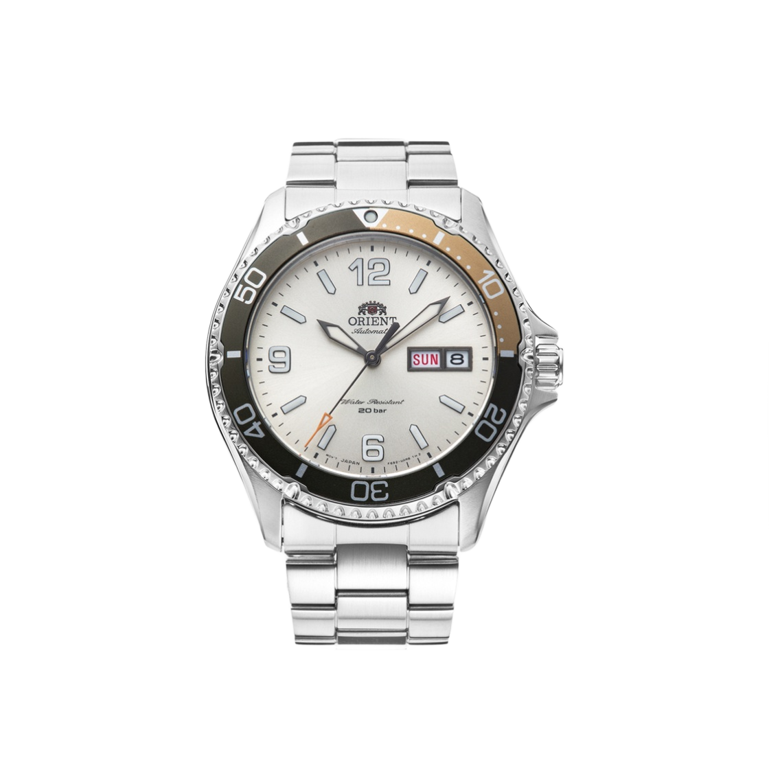 오리엔트 마코 41.8mm 오토메틱 아라빅 스테인리스 스틸 아이보리 다이얼(Orient Mako 41.8mm Automatic Arabic Stainless Steel Ivory Dial)