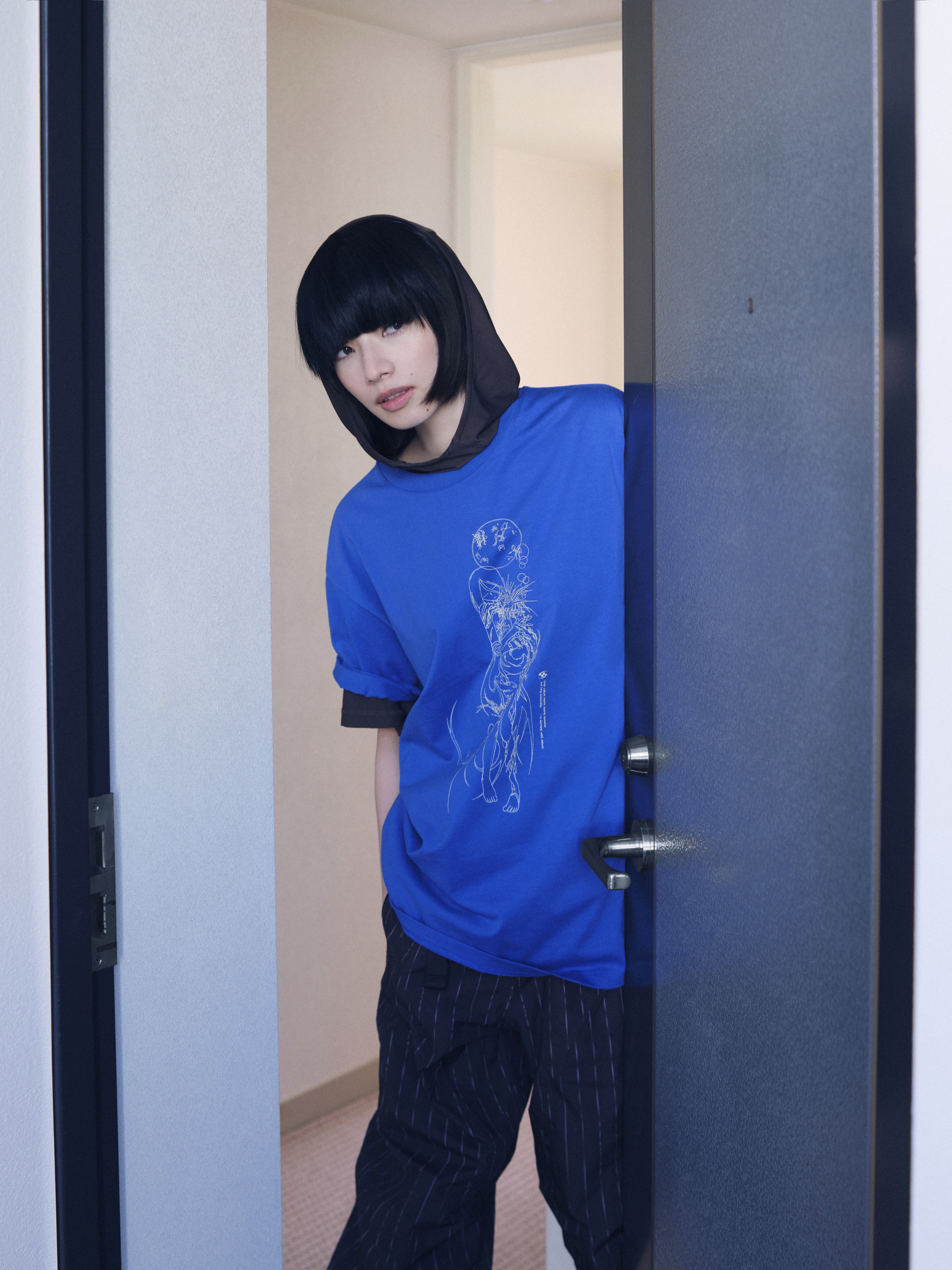 Sansan Gear Cyclarian T-Shirt Blue 착용 스타일 - 1