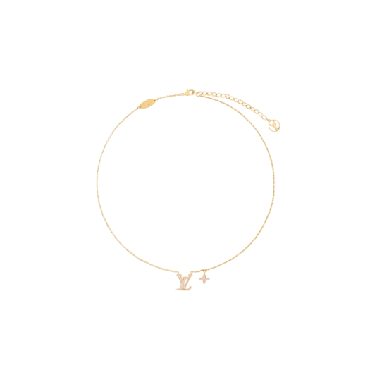 (W) Louis Vuitton LV Iconic Enamel Necklace Pink