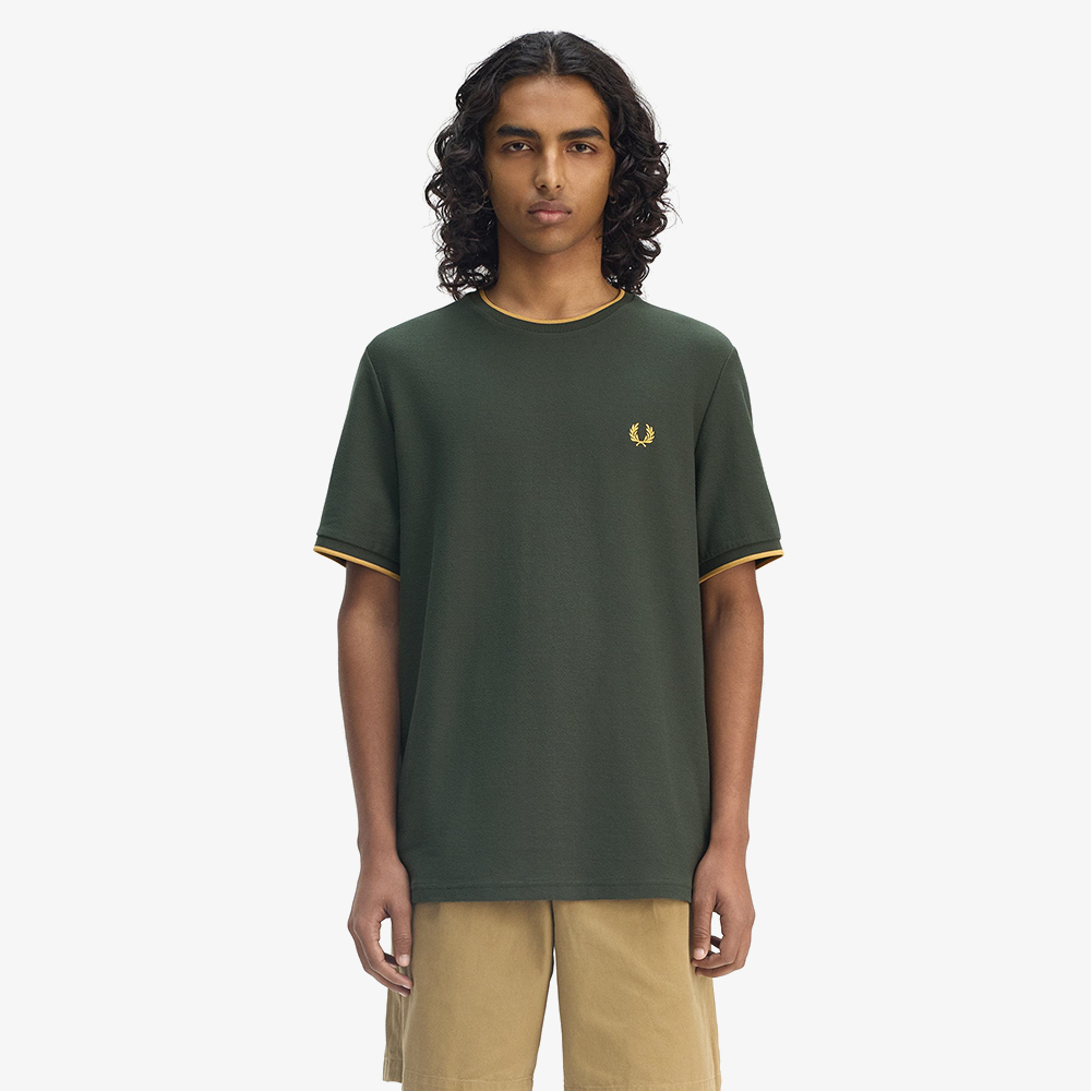 프레드페리 크레이프 피케 티셔츠 코트 그린(Fred Perry Crepe Pique T-Shirt Court Green) - 2