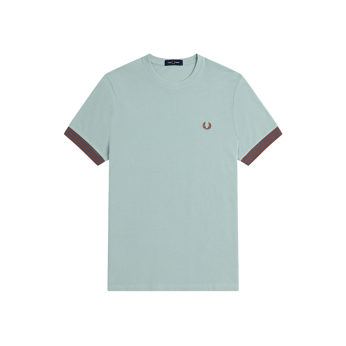 AFPM2517707-X06 Fred Perry Striped Cuff T-Shirt Silver Blue