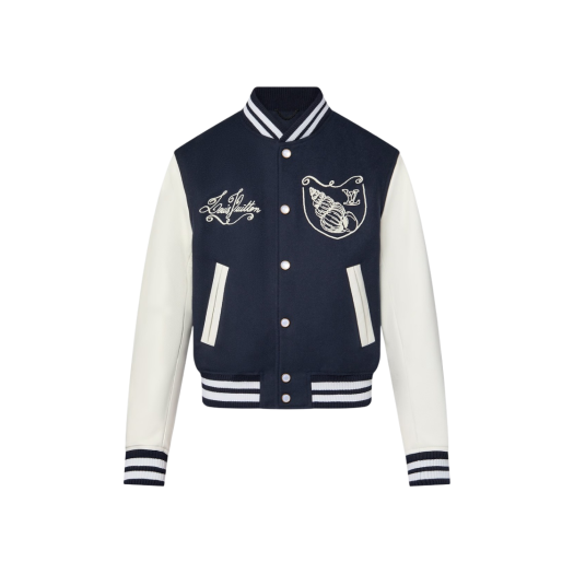Louis Vuitton Calfskin Varsity Jacket Navy Blue