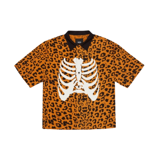 Vans x Mark SBTG Skelleton Short Sleeve Shirt Brown
