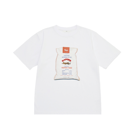 [STU]Burlap Bag Printing BeadsT-shirt★日本未入荷★韓国人気 에스티유 벌랍 백 프린팅 비즈 티셔츠 화이트 | STU | KREAM