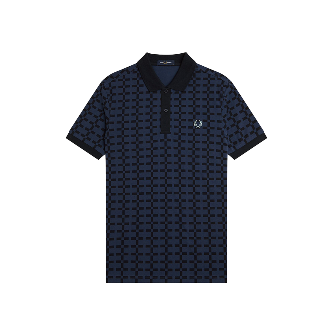 AFPM2519835-X86 Fred Perry Jacquard Print Polo Shirt Tennis Blue