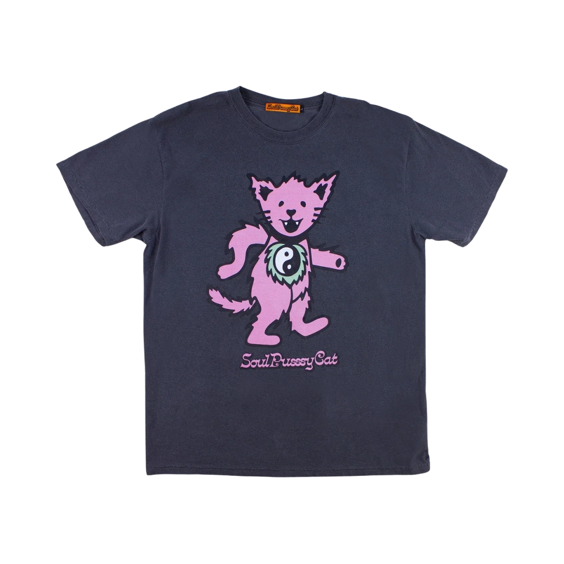 소울푸시캣 퍼지 캣 OG 가먼트 다잉 티셔츠 차콜 | Soulpussycat | KREAM Soulpussycat Fuzzzy Cat OG Garment Dyeing T-Shirt Charcoal